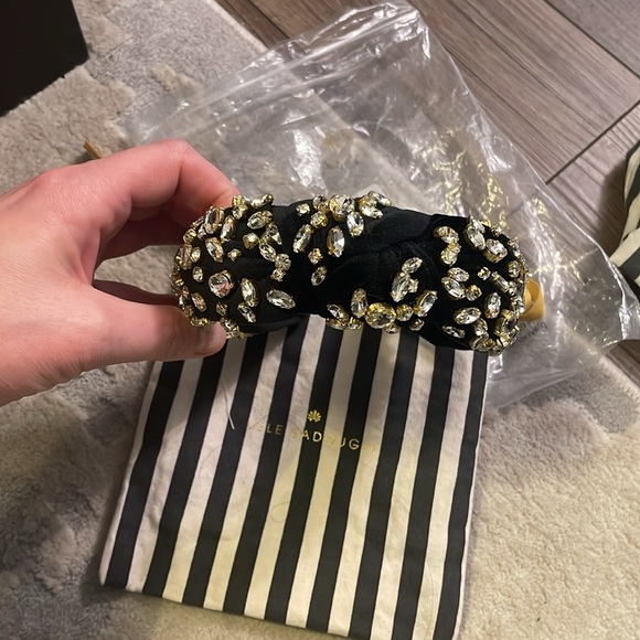 New Lele Sadoughi Crystal Headband in Black - Picture 2 of 4